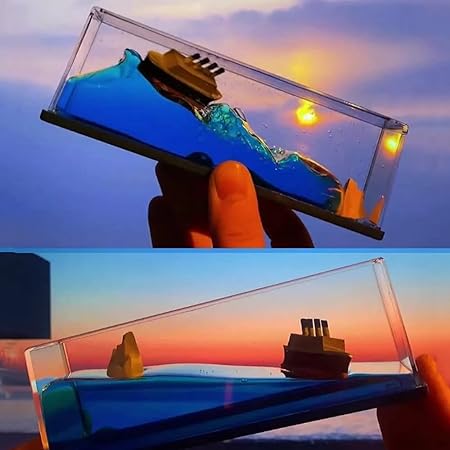 Titanic Liquid Wave Cruise Ship – Unsinkable Floating Desk Toy & Car Dashboard Decor