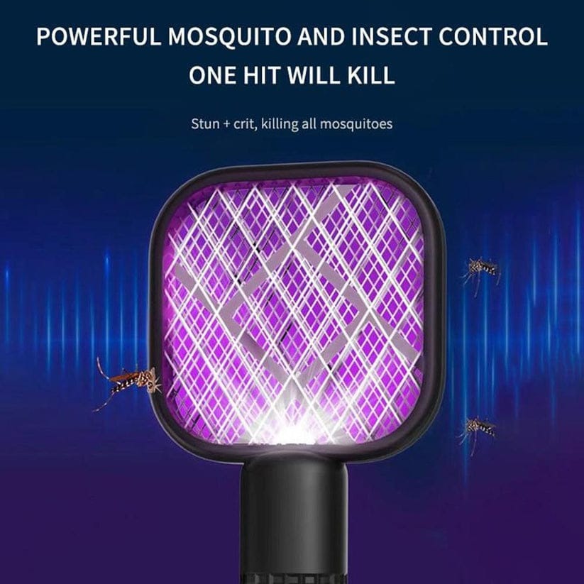 Mini USB rechargeable mosquito racket – electric bug zapper with UV light and spark grid