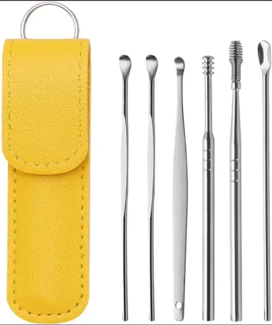 6-in-1 Stainless Steel Ear Wax Removal Kit – Reusable Ear Picks with Storage Case